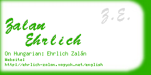 zalan ehrlich business card