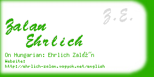zalan ehrlich business card